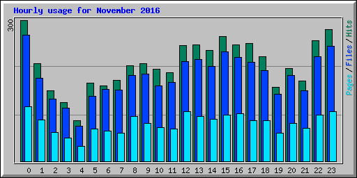Hourly usage for November 2016