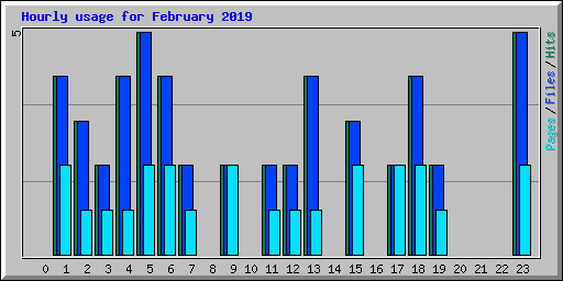 Hourly usage for February 2019
