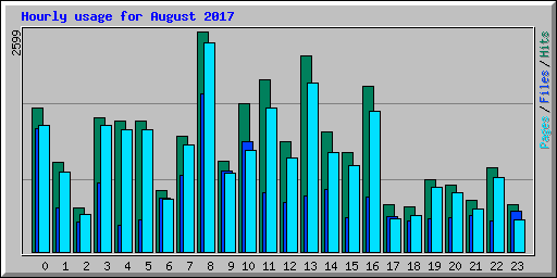 Hourly usage for August 2017