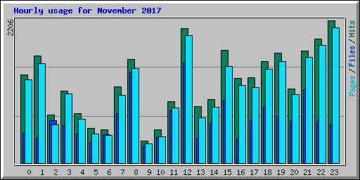 Hourly usage for November 2017