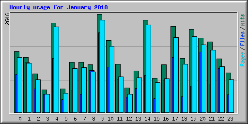 Hourly usage for January 2018