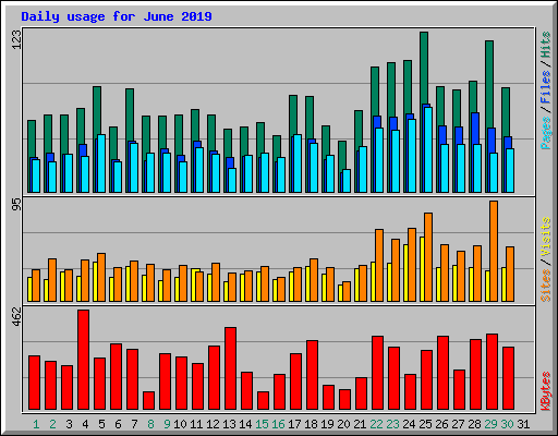Daily usage for June 2019