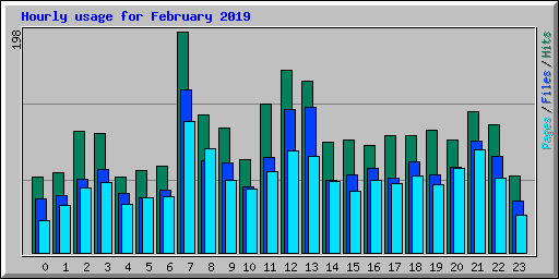Hourly usage for February 2019