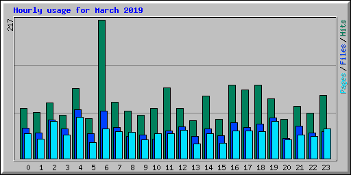 Hourly usage for March 2019