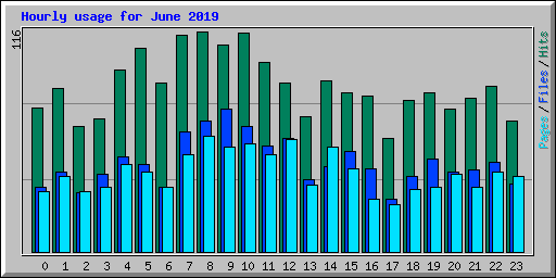 Hourly usage for June 2019