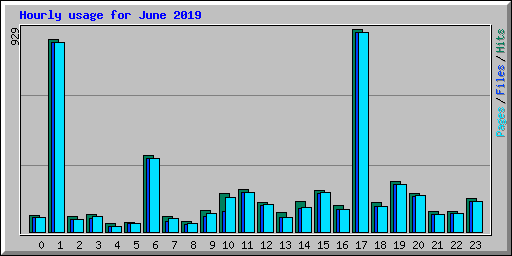 Hourly usage for June 2019