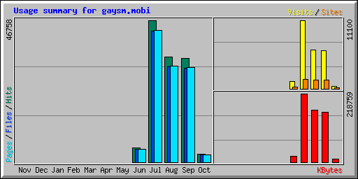 Usage summary for gaysm.mobi