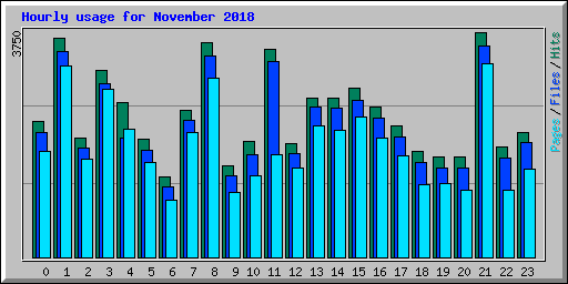 Hourly usage for November 2018