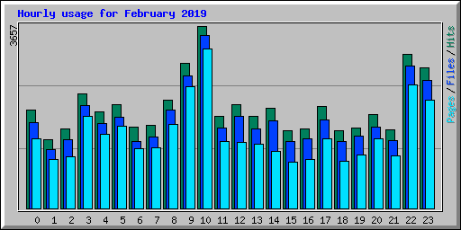 Hourly usage for February 2019