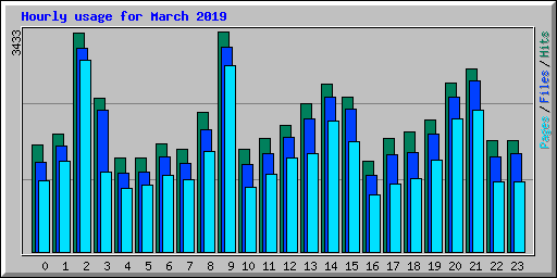 Hourly usage for March 2019