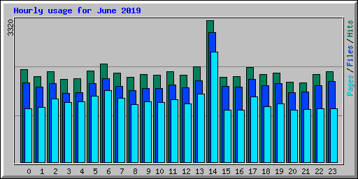 Hourly usage for June 2019