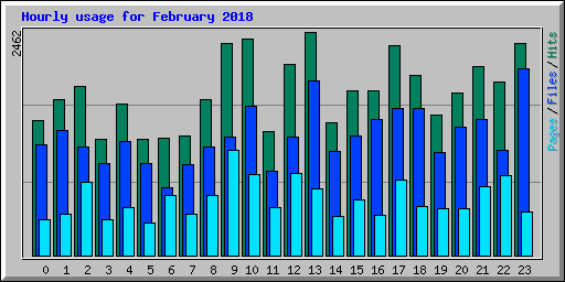 Hourly usage for February 2018