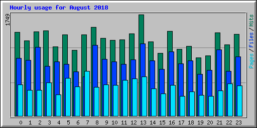 Hourly usage for August 2018