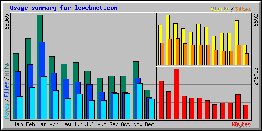 Usage summary for lewebnet.com