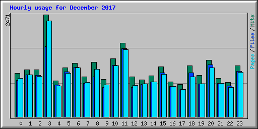 Hourly usage for December 2017