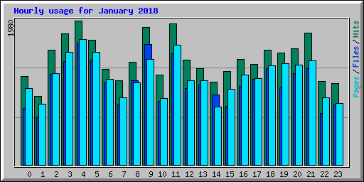Hourly usage for January 2018