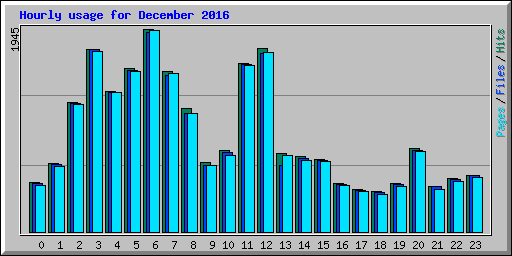 Hourly usage for December 2016