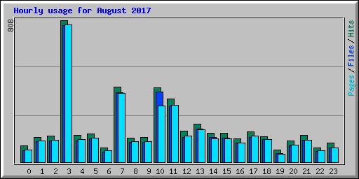 Hourly usage for August 2017