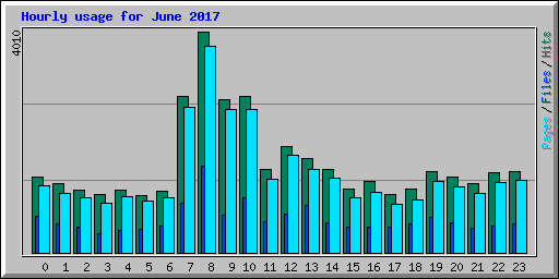 Hourly usage for June 2017