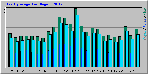 Hourly usage for August 2017