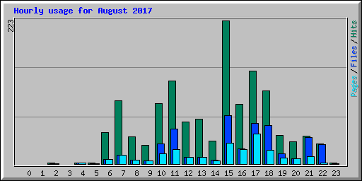 Hourly usage for August 2017
