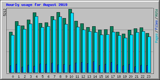 Hourly usage for August 2019