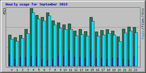Hourly usage for September 2019