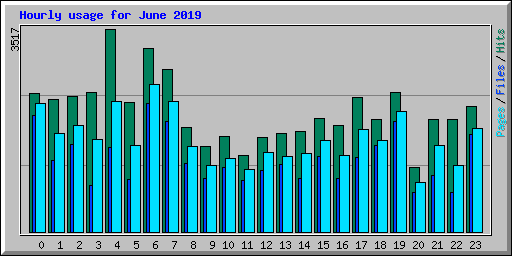 Hourly usage for June 2019