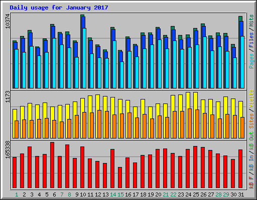 Daily usage for January 2017