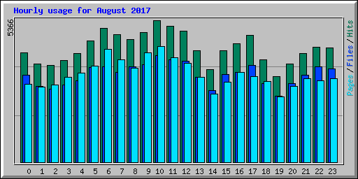 Hourly usage for August 2017