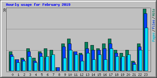 Hourly usage for February 2019