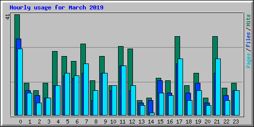 Hourly usage for March 2019