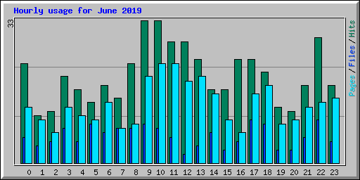Hourly usage for June 2019