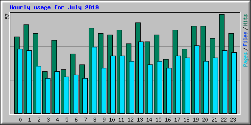 Hourly usage for July 2019