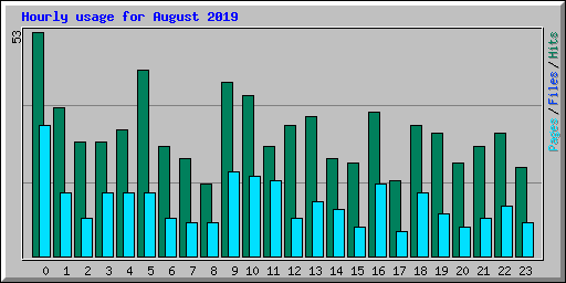 Hourly usage for August 2019