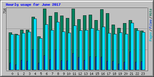 Hourly usage for June 2017