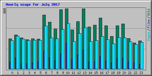 Hourly usage for July 2017
