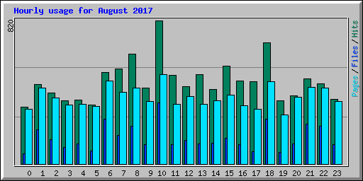 Hourly usage for August 2017