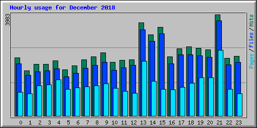 Hourly usage for December 2018