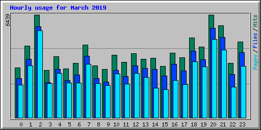 Hourly usage for March 2019