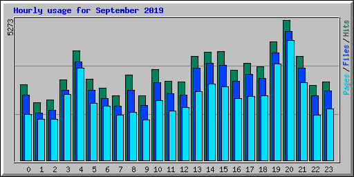 Hourly usage for September 2019