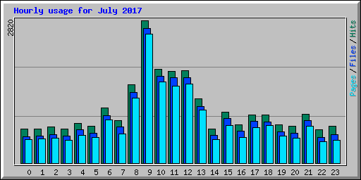 Hourly usage for July 2017