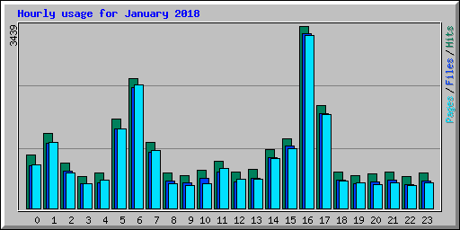 Hourly usage for January 2018