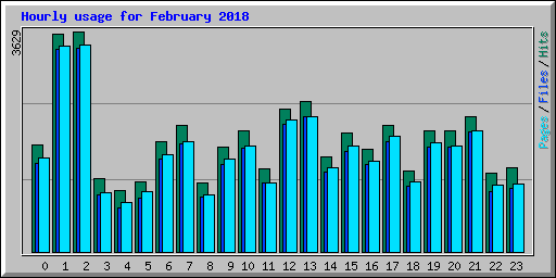 Hourly usage for February 2018