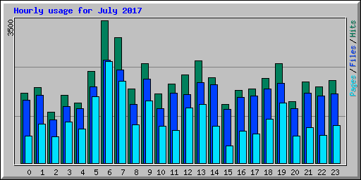 Hourly usage for July 2017