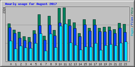 Hourly usage for August 2017