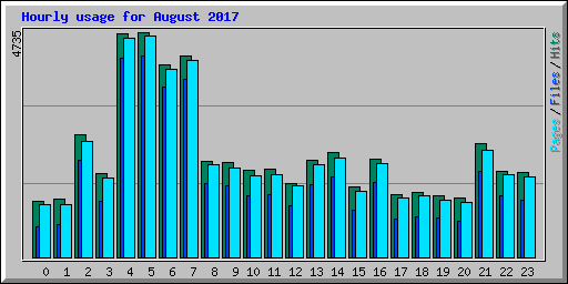 Hourly usage for August 2017