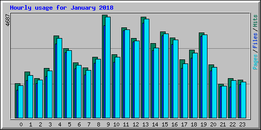Hourly usage for January 2018