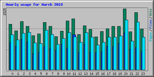 Hourly usage for March 2019