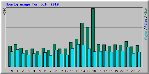 Hourly usage for July 2019